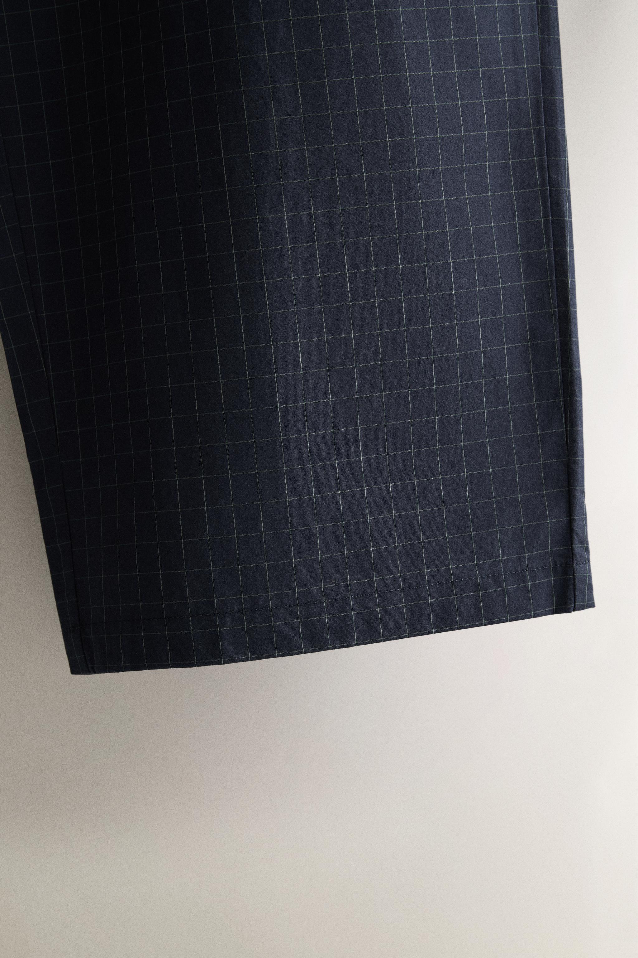 COTTON CHECK TROUSERS